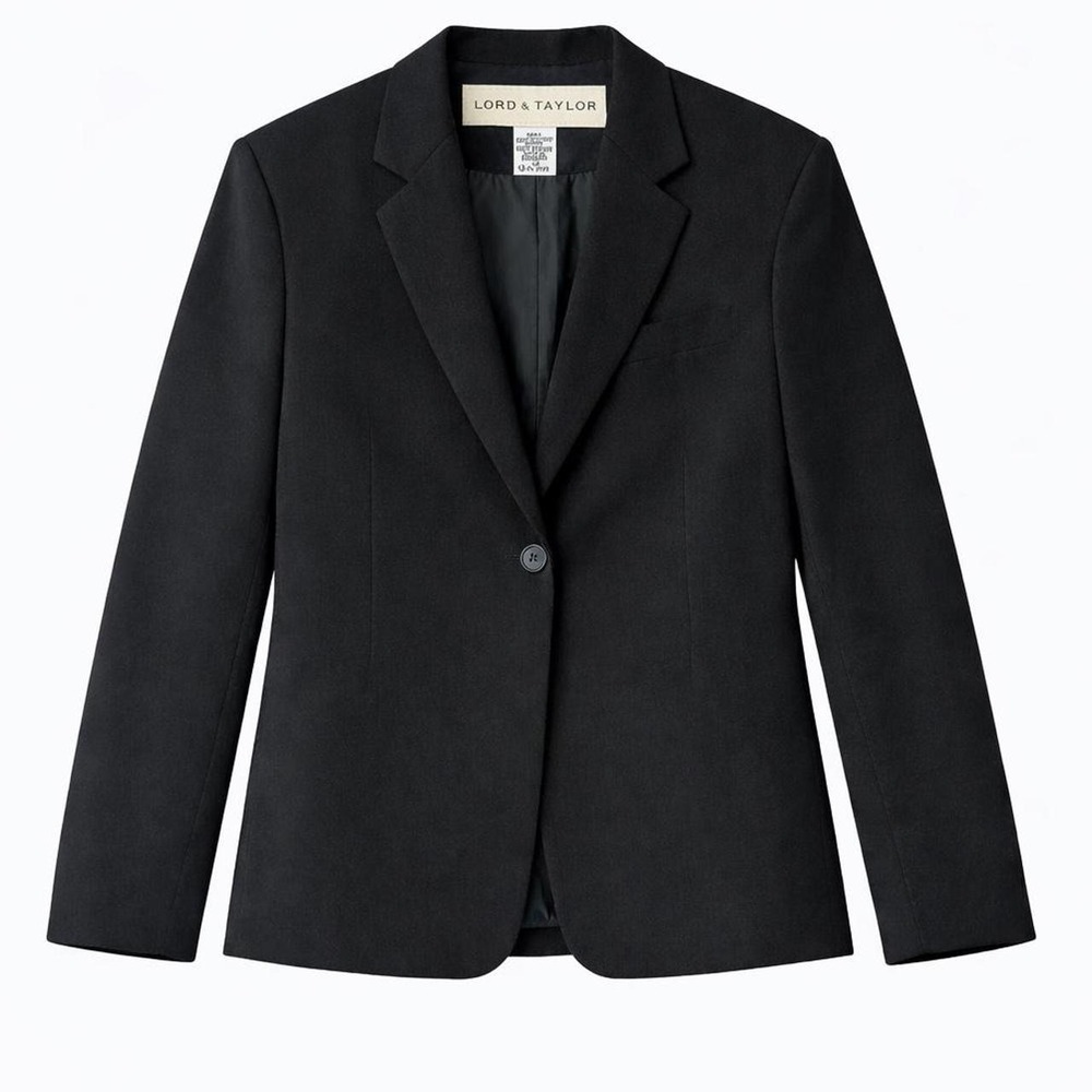 Lord & Taylor Vintage Black Single Button Blazer